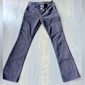 (New) Black Flare Jeans with Triple Button Front